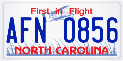 NC license plate AFN0856