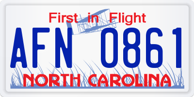 NC license plate AFN0861