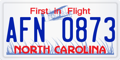 NC license plate AFN0873