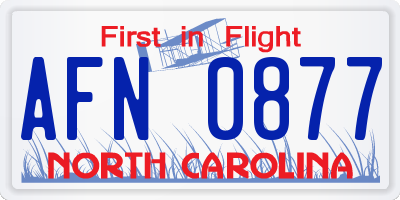 NC license plate AFN0877