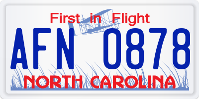 NC license plate AFN0878