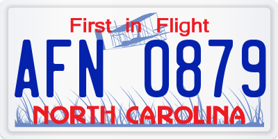 NC license plate AFN0879