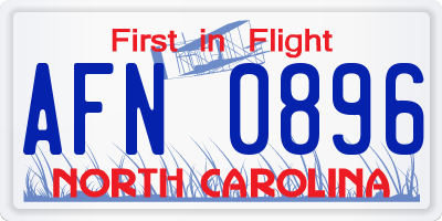 NC license plate AFN0896