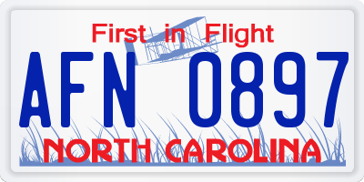NC license plate AFN0897