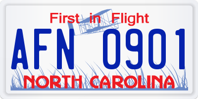 NC license plate AFN0901