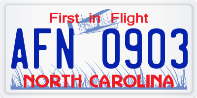 NC license plate AFN0903