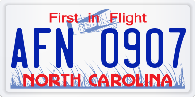 NC license plate AFN0907