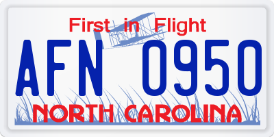 NC license plate AFN0950