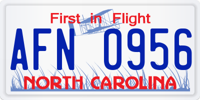 NC license plate AFN0956