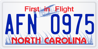 NC license plate AFN0975