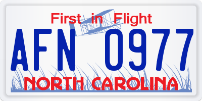 NC license plate AFN0977
