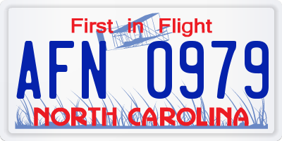 NC license plate AFN0979