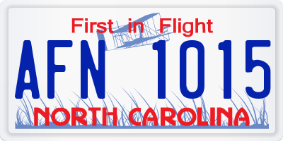NC license plate AFN1015