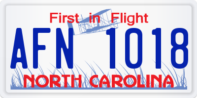NC license plate AFN1018