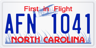 NC license plate AFN1041