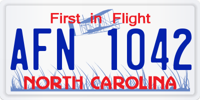 NC license plate AFN1042