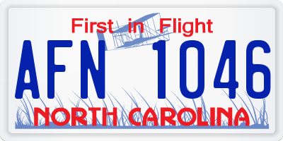 NC license plate AFN1046