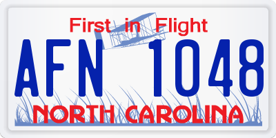 NC license plate AFN1048