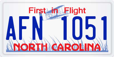 NC license plate AFN1051