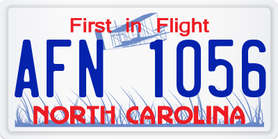 NC license plate AFN1056