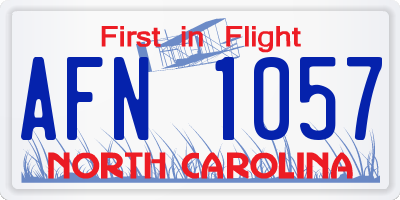 NC license plate AFN1057