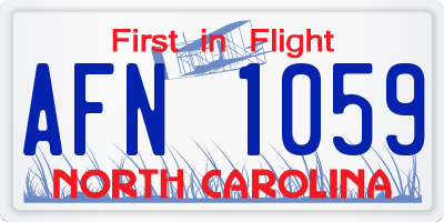 NC license plate AFN1059