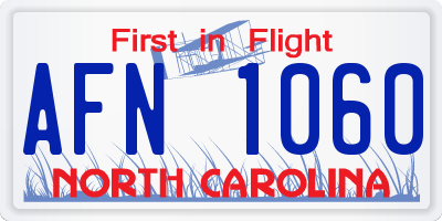 NC license plate AFN1060
