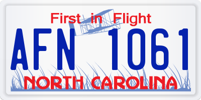 NC license plate AFN1061