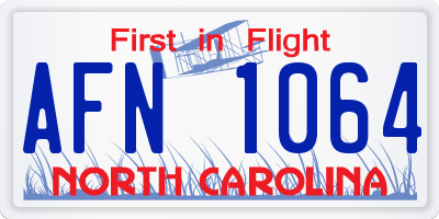 NC license plate AFN1064