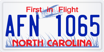 NC license plate AFN1065