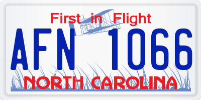 NC license plate AFN1066
