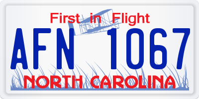 NC license plate AFN1067