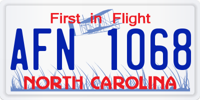 NC license plate AFN1068