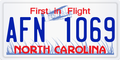 NC license plate AFN1069