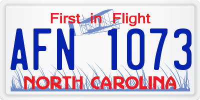NC license plate AFN1073