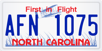 NC license plate AFN1075