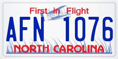 NC license plate AFN1076
