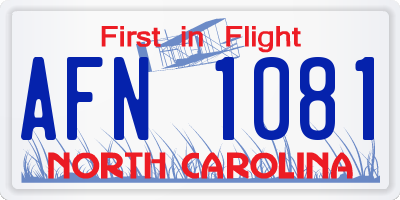 NC license plate AFN1081