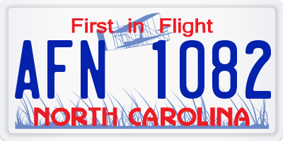 NC license plate AFN1082