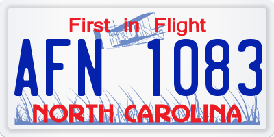 NC license plate AFN1083