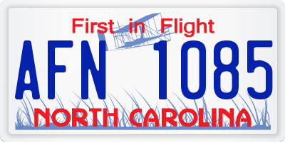 NC license plate AFN1085