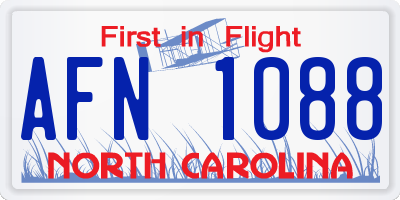 NC license plate AFN1088