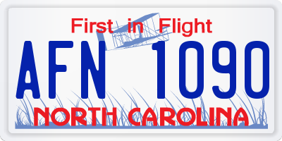NC license plate AFN1090