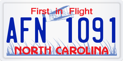 NC license plate AFN1091