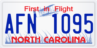 NC license plate AFN1095