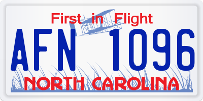 NC license plate AFN1096