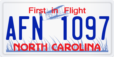 NC license plate AFN1097