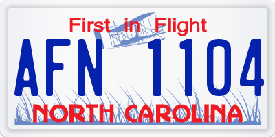 NC license plate AFN1104