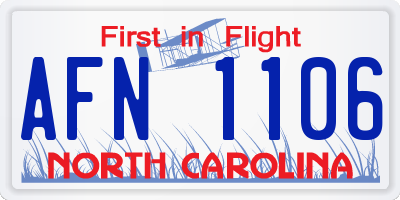 NC license plate AFN1106