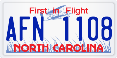 NC license plate AFN1108